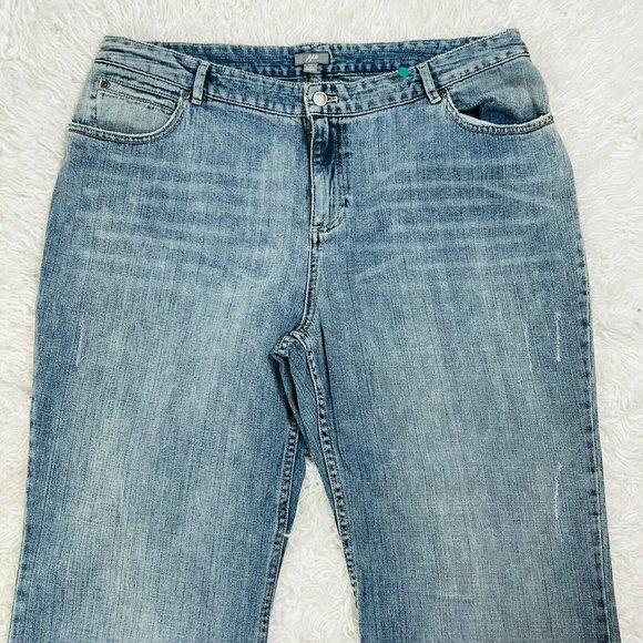 Sexy Plus Size J. Jill Stonewash Soft Distressed Bootcut Jeans Size 16 - Picture 4 of 7
